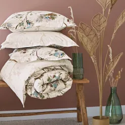 Becquet Linge de lit percale motif végétal - CRÉATION< Housse De Couette|Linge De Lit Fantaisie, Linge De Lit Brodé