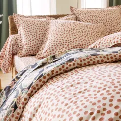 Becquet Linge de lit percale motif feuillage - CRÉATION< Housse De Couette|Linge De Lit Fantaisie, Linge De Lit Brodé