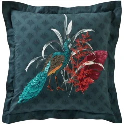 Becquet Linge de lit percale motif fleurs et paons - CRÉATION< Les Matières|Housse De Couette