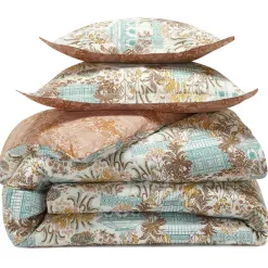 Becquet Linge de lit percale motif kiosque et feuillage - CRÉATION< Housse De Couette|Linge De Lit Fantaisie, Linge De Lit Brodé