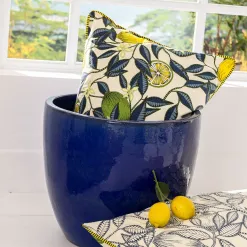 Becquet Linge de lit percale motif citrons - CRÉATION< Housse De Couette|Linge De Lit Fantaisie, Linge De Lit Brodé