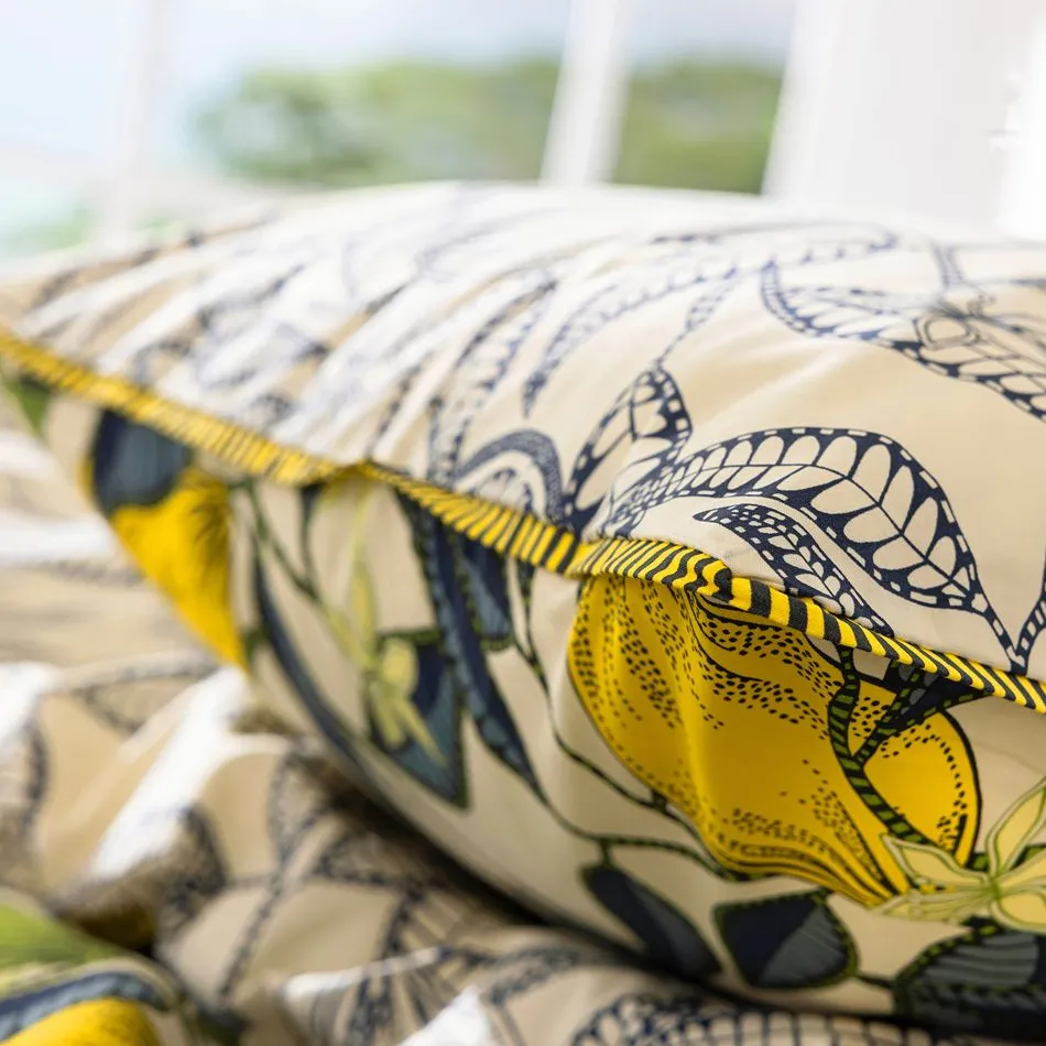 Becquet Linge de lit percale motif citrons - CRÉATION< Housse De Couette|Linge De Lit Fantaisie, Linge De Lit Brodé