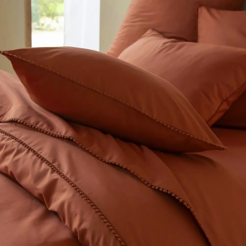 Becquet Linge de lit percale pompons - CRÉATION< Les Matières|Housse De Couette