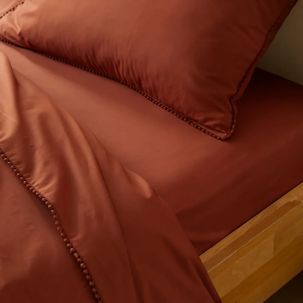 Becquet Linge de lit percale pompons - CRÉATION< Les Matières|Housse De Couette