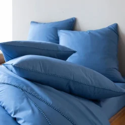 Becquet Linge de lit percale pompons - CRÉATION< Les Matières|Housse De Couette