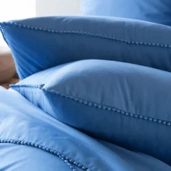 Becquet Linge de lit percale pompons - CRÉATION< Les Matières|Housse De Couette