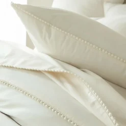 Becquet Linge de lit percale pompons - CRÉATION< Les Matières|Housse De Couette