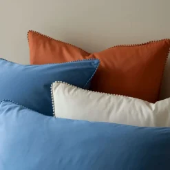 Becquet Linge de lit percale pompons - CRÉATION< Les Matières|Housse De Couette