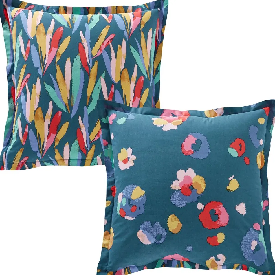 Becquet Linge de lit plumes colorées - CRÉATION< Housse De Couette|Linge De Lit Fantaisie, Linge De Lit Brodé