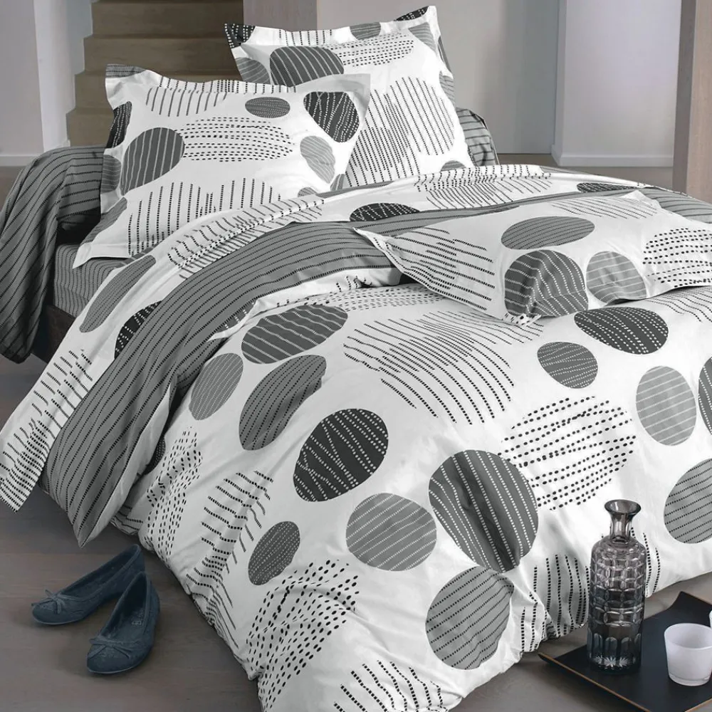 Becquet Linge de lit pois et rayures - CRÉATION< Housse De Couette