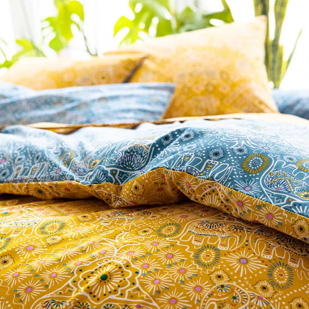 Becquet Linge de lit polycoton motif éléphant - CRÉATION< Les Matières|Housse De Couette