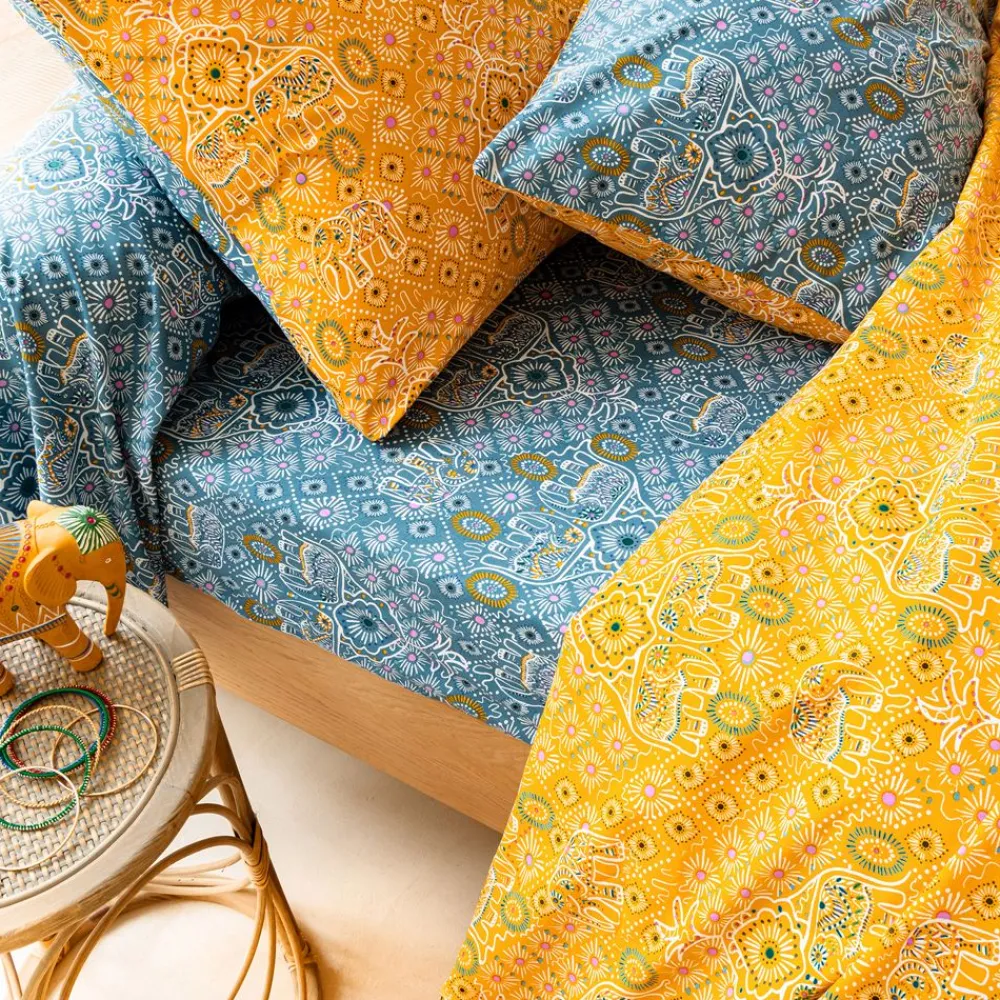 Becquet Linge de lit polycoton motif éléphant - CRÉATION< Les Matières|Housse De Couette