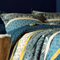 Becquet Linge de lit polycoton rayures et micro-motif - CRÉATION< Housse De Couette|Linge De Lit Fantaisie, Linge De Lit Brodé