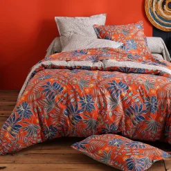 Becquet Linge de lit polycoton style wax fleurs stylisées - CRÉATION< Les Matières|Housse De Couette
