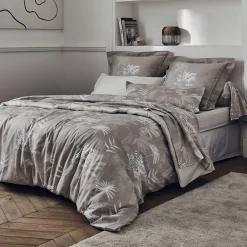 Becquet Linge de lit satin de coton motif feuillage exotique< Housse De Couette|Linge De Lit Fantaisie, Linge De Lit Brodé