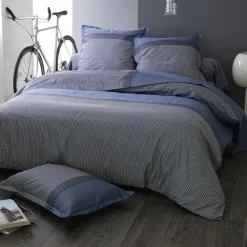 Becquet Linge de lit satin de coton micromotifs géométriques< Les Matières|Housse De Couette