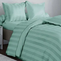Becquet Linge de lit satin de coton uni et rayé Lauréat< Housse De Couette