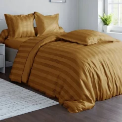 Becquet Linge de lit satin de coton uni et rayé Lauréat< Housse De Couette