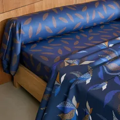 Becquet Linge de lit satin de coton motif feuillage stylisé - CRÉATION< Housse De Couette|Linge De Lit Fantaisie, Linge De Lit Brodé