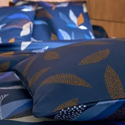 Becquet Linge de lit satin de coton motif feuillage stylisé - CRÉATION< Housse De Couette|Linge De Lit Fantaisie, Linge De Lit Brodé