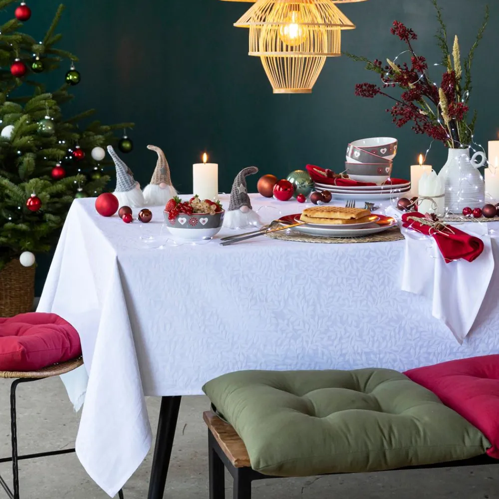 Becquet Linge de table en polycoton motif végétal tissé jacquard< Nappe Fantaisie|Les Matières