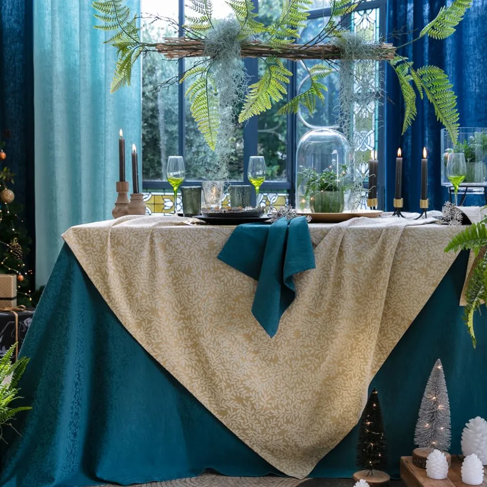 Becquet Linge de table en polycoton motif végétal tissé jacquard< Nappe Fantaisie|Les Matières