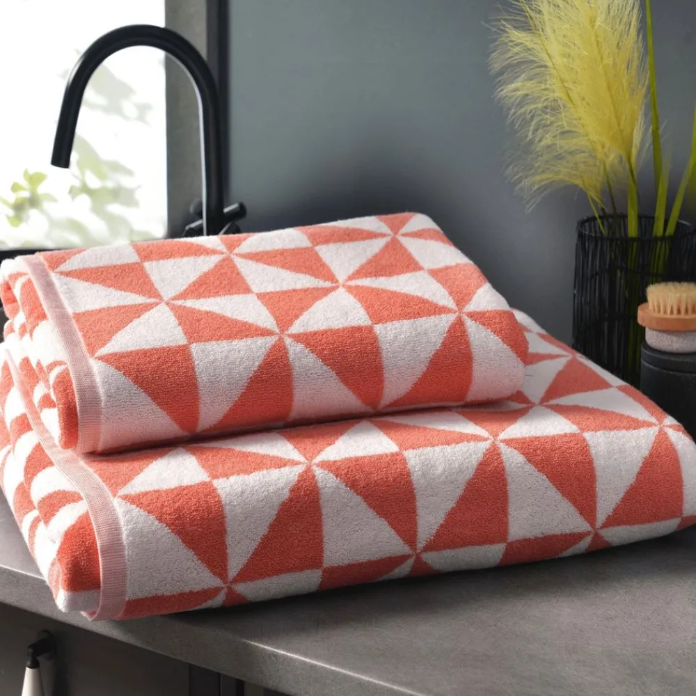 Becquet Linge de toilette à motifs géométriques - 450 g/m² - CRÉATION< Serviette De Bain Fantaisie|Les Matières