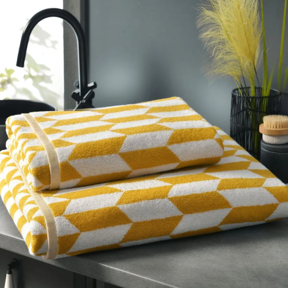 Becquet Linge de toilette à motifs géométriques - 450 g/m² - CRÉATION< Serviette De Bain Fantaisie|Les Matières