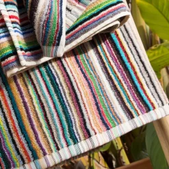 Becquet Linge de toilette à rayures multicolores - 480 g/m²< Serviette De Bain Fantaisie