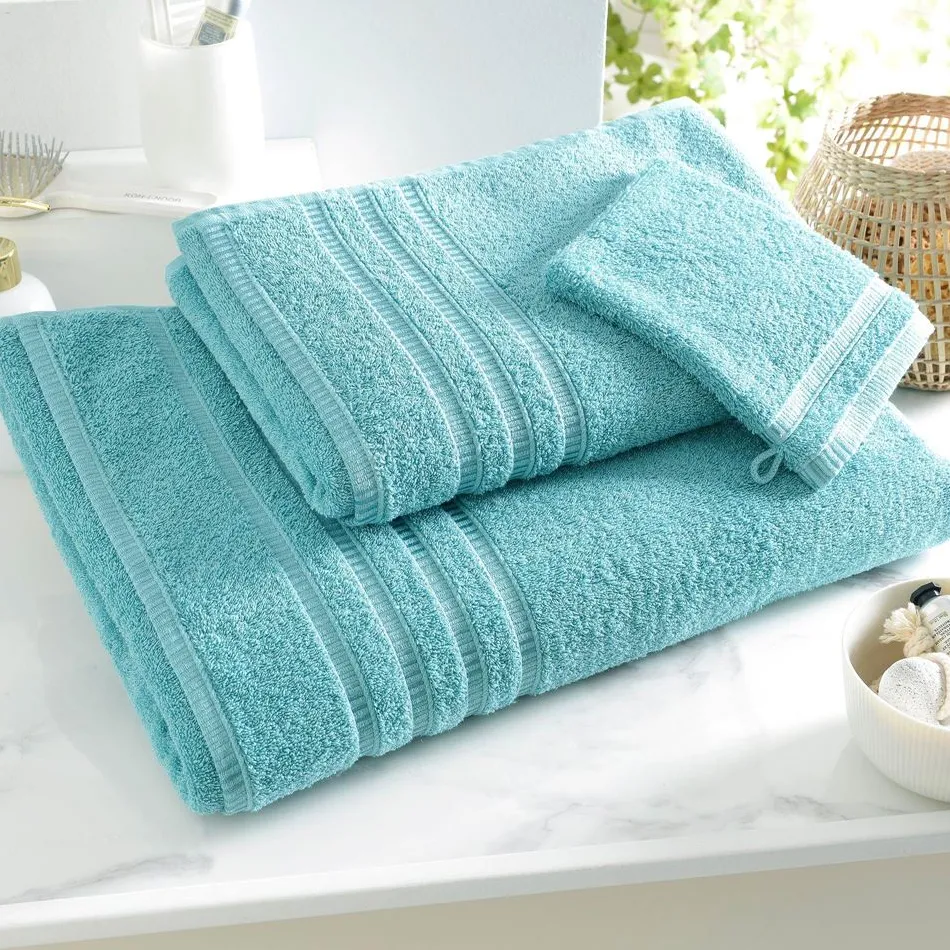 Becquet Linge de toilette décor bandes jacquard - 470 /m² - CRÉATION< Serviette De Bain Fantaisie|Les Matières