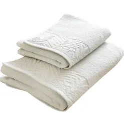 Becquet Linge de toilette liteau feuillage tropical - 450 g/m² - CRÉATION< Serviette De Bain Fantaisie|Les Matières