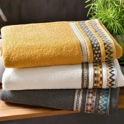Becquet Linge de toilette liteau graphique - 420 g/m²< Serviette De Bain Fantaisie