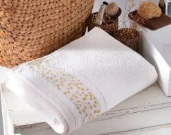 Becquet Linge de toilette liteau fleurs - 450 g/m²< Serviette De Bain Fantaisie|Les Matières