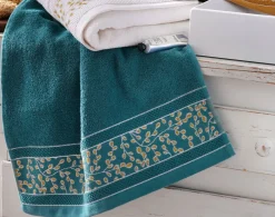 Becquet Linge de toilette liteau fleurs - 450 g/m²< Serviette De Bain Fantaisie|Les Matières