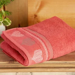 Becquet Linge de toilette motif cœurs - 450 g/m² - CRÉATION< Serviette De Bain Fantaisie|Les Matières