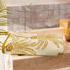 Becquet Linge de toilette motif palmiers - 480 g/m² - CRÉATION< Serviette De Plage, Fouta|Serviette De Bain Fantaisie