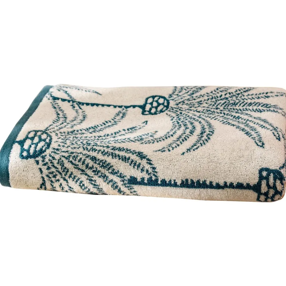 Becquet Linge de toilette motif palmiers - 480 g/m² - CRÉATION< Serviette De Plage, Fouta|Serviette De Bain Fantaisie