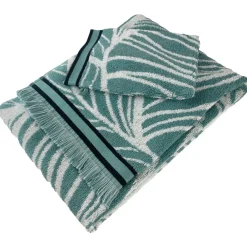 Becquet Linge de toilette motifs feuilles tropicales - 450 g/m²< Serviette De Bain Fantaisie|Les Matières