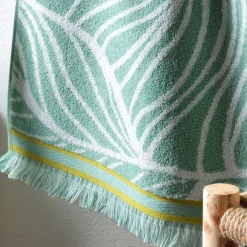 Becquet Linge de toilette motifs feuilles tropicales - 450 g/m²< Serviette De Bain Fantaisie|Les Matières