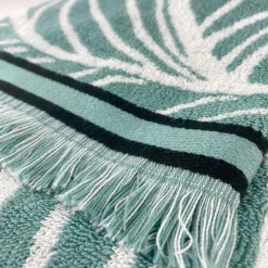 Becquet Linge de toilette motifs feuilles tropicales - 450 g/m²< Serviette De Bain Fantaisie|Les Matières