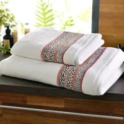 Becquet Linge de toilette motifs africains - 500 g/m² - CRÉATION< Serviette De Bain Fantaisie|Les Matières