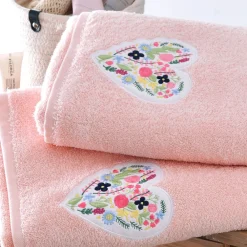 Becquet Linge de toilette patch cœur brodé - 450 g/m² - CRÉATION< Beauté, Bien-Être|Beauté, Bien-Être