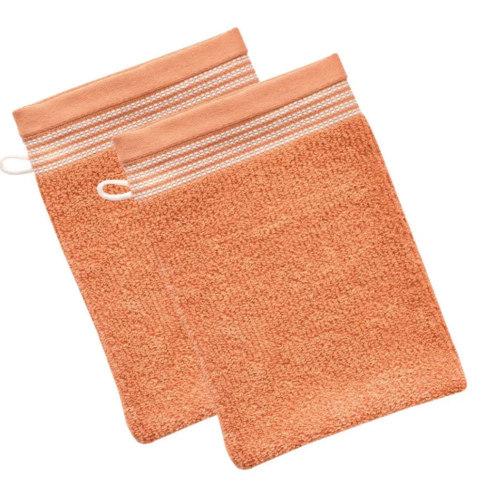 Becquet Linge de toilette éponge uni, rayure brodée - 450 g/m² - CRÉATION< Serviette De Bain Fantaisie|Serviette De Bain Unie