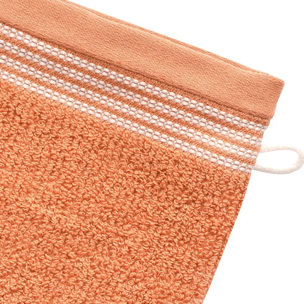 Becquet Linge de toilette éponge uni, rayure brodée - 450 g/m² - CRÉATION< Serviette De Bain Fantaisie|Serviette De Bain Unie