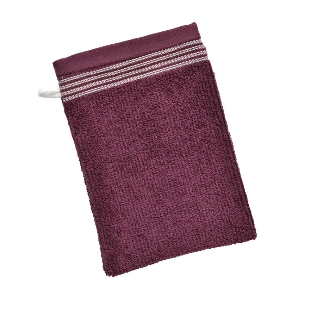 Becquet Linge de toilette éponge uni, rayure brodée - 450 g/m² - CRÉATION< Serviette De Bain Fantaisie|Serviette De Bain Unie