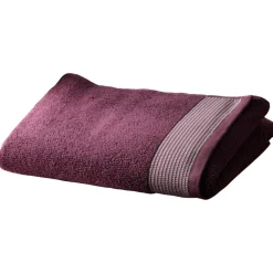Becquet Linge de toilette éponge uni, rayure brodée - 450 g/m² - CRÉATION< Serviette De Bain Fantaisie|Serviette De Bain Unie
