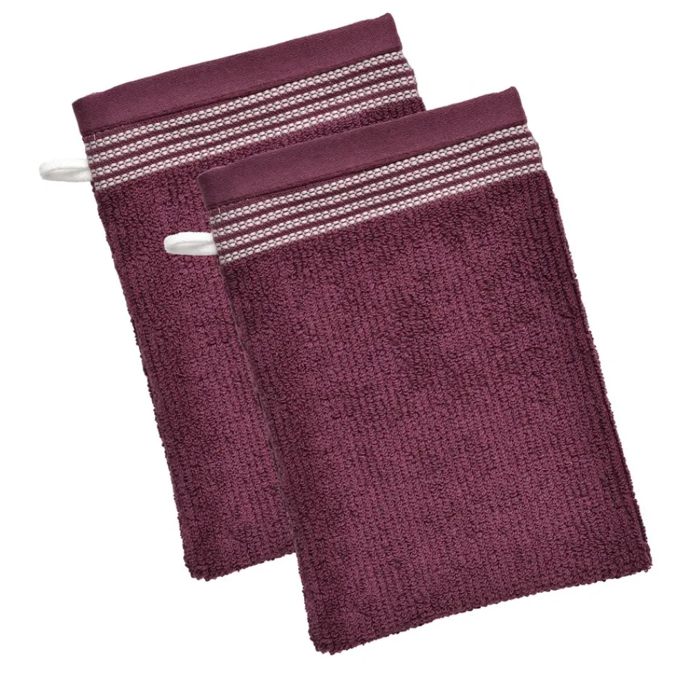 Becquet Linge de toilette éponge uni, rayure brodée - 450 g/m² - CRÉATION< Serviette De Bain Fantaisie|Serviette De Bain Unie