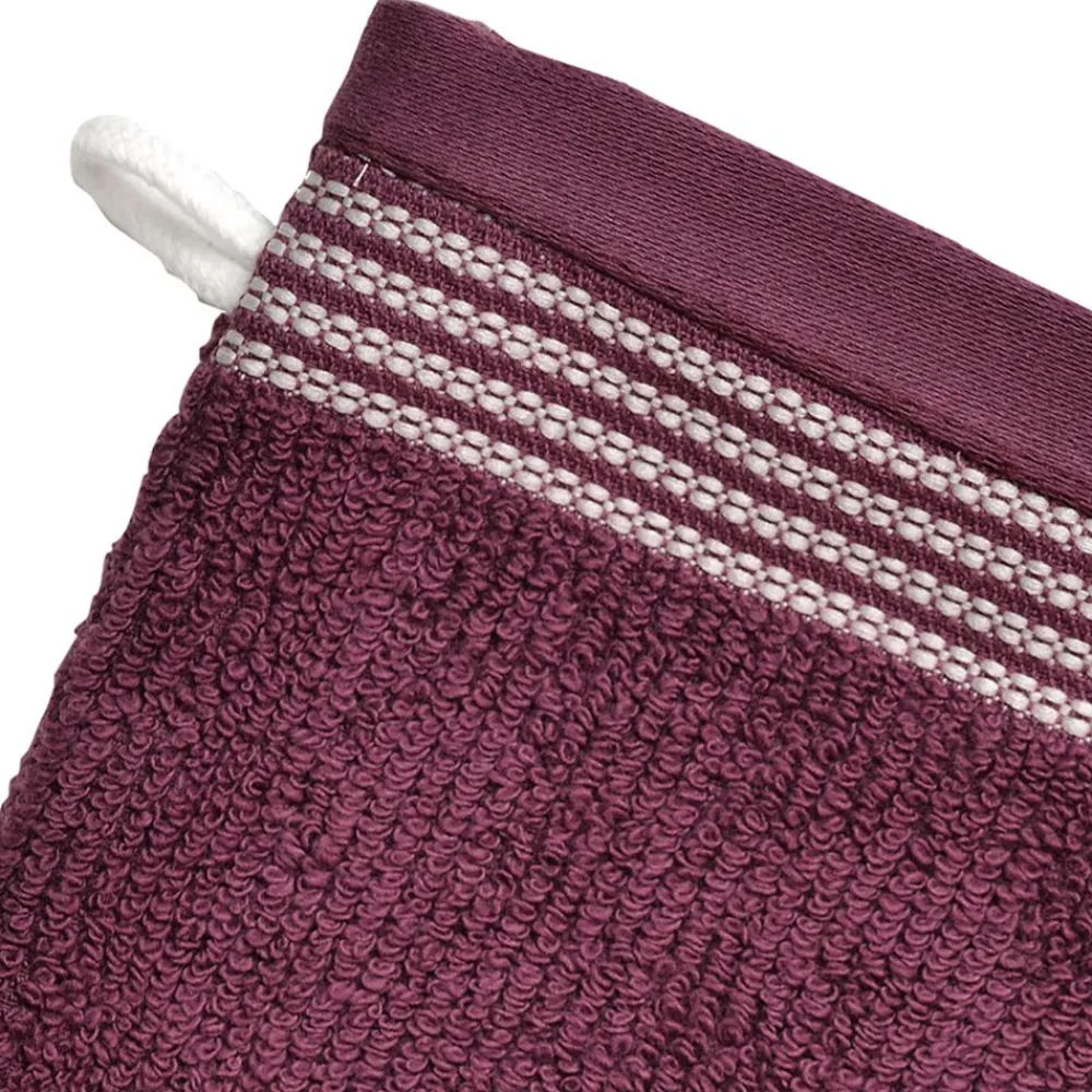 Becquet Linge de toilette éponge uni, rayure brodée - 450 g/m² - CRÉATION< Serviette De Bain Fantaisie|Serviette De Bain Unie