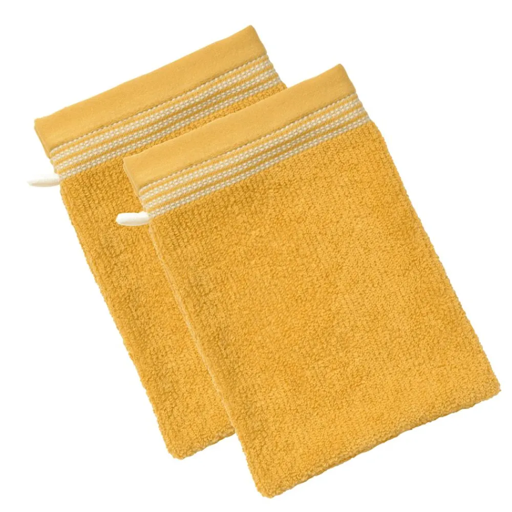 Becquet Linge de toilette éponge uni, rayure brodée - 450 g/m² - CRÉATION< Serviette De Bain Fantaisie|Serviette De Bain Unie
