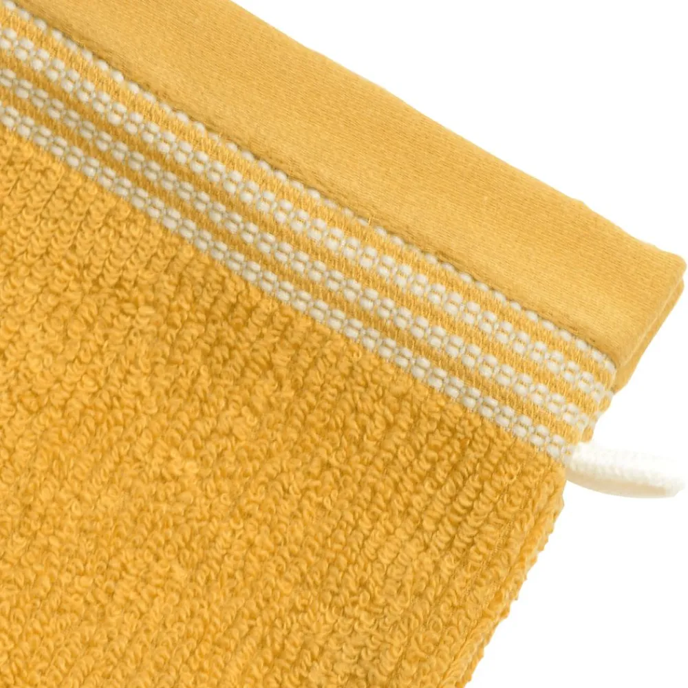 Becquet Linge de toilette éponge uni, rayure brodée - 450 g/m² - CRÉATION< Serviette De Bain Fantaisie|Serviette De Bain Unie